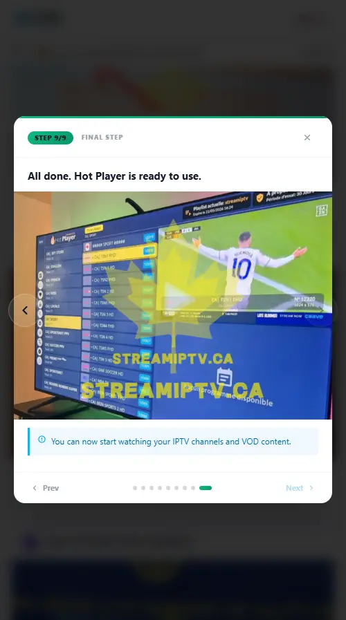 StreamIPTV guided setup — credentials to first channel