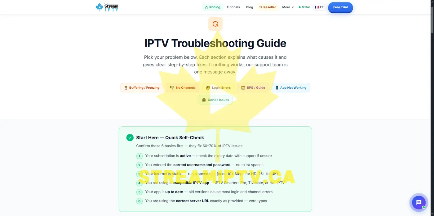 StreamIPTV troubleshooting guide — fix buffering and login errors