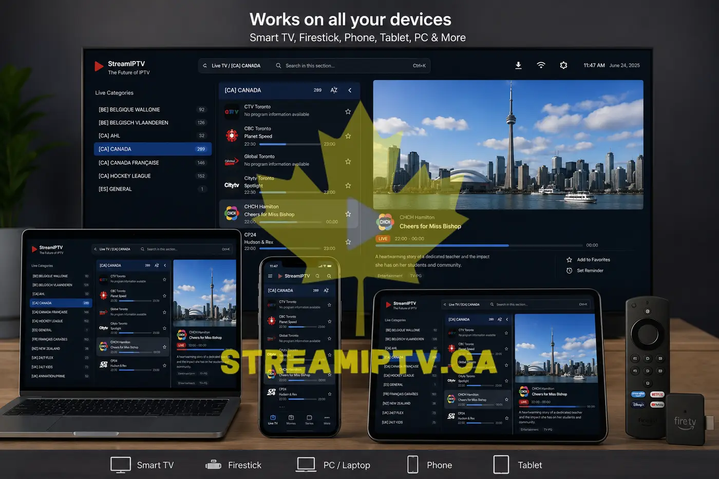 StreamIPTV device compatibility — Smart TV, Firestick, phone