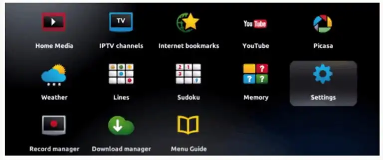 settings interface